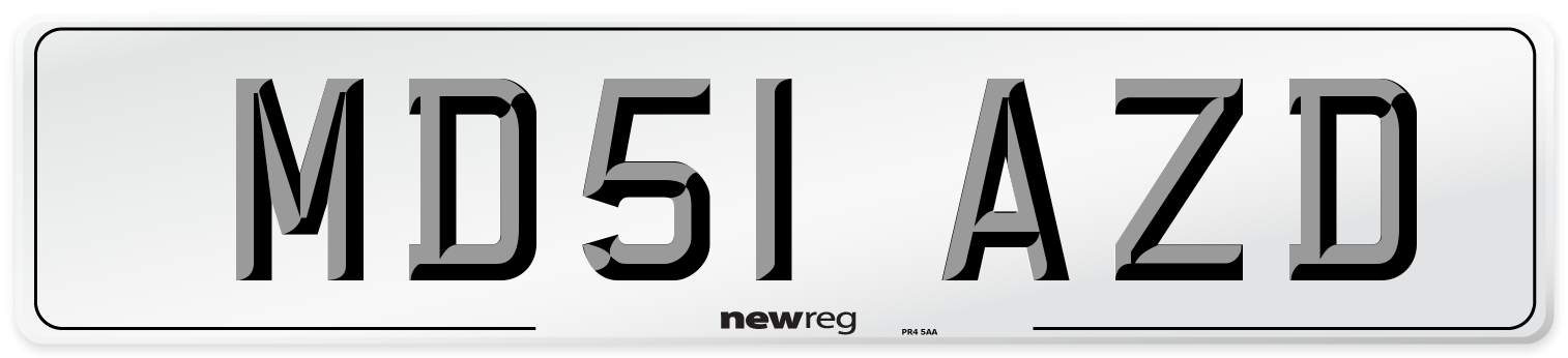 MD51 AZD Number Plate from New Reg